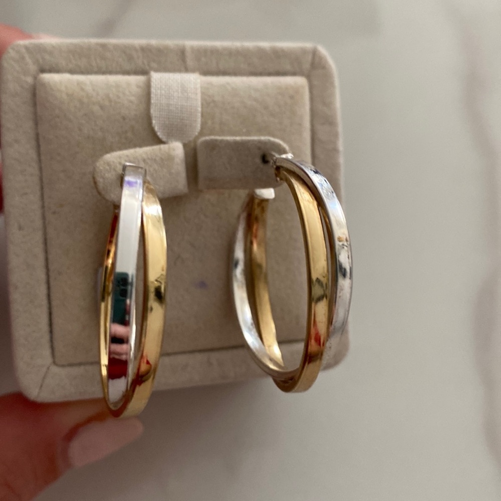 Sterling Double Hooped 1.25”